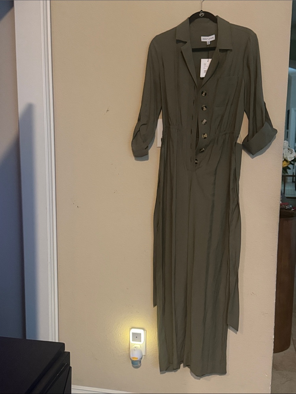 Gibson Latimer Olive Green Button-Front Jumpsuit